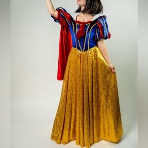 Unique Handmade Snow White Cosplay Dress Size S Sequin Embellished Princess Gown